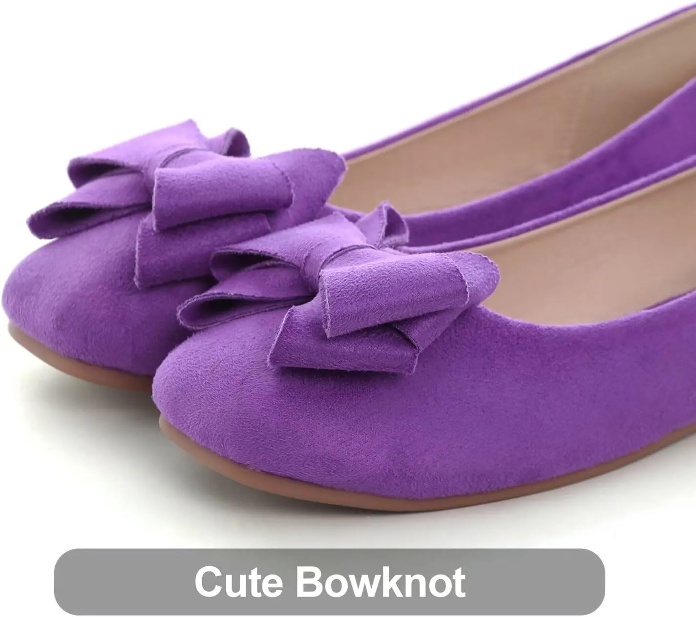 Hee grand Classic Solid Square Toe Ballet Flats for Women Comfort Casual Flats Lightweight Slip on Loafers Suede Dress Shoes