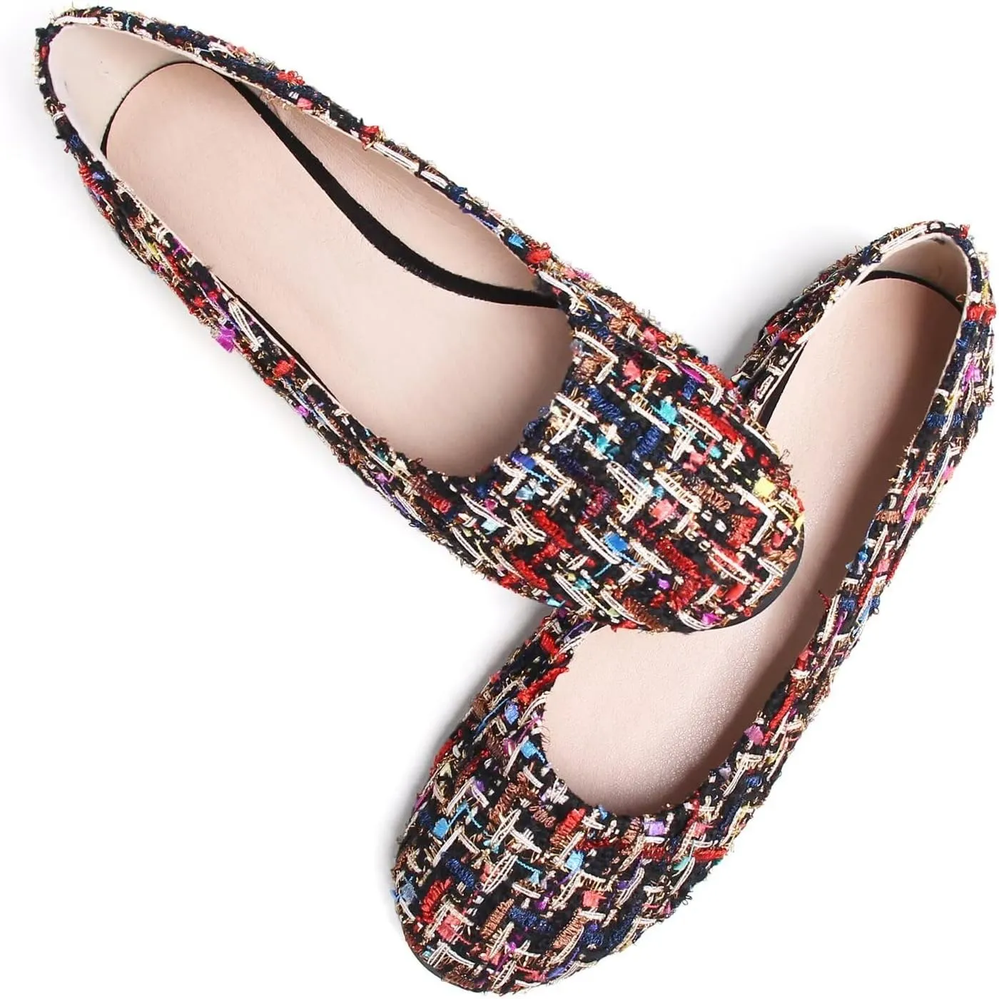 Hee grand Women Cute Slip-On Ballet Shoes Soft Solid Classic Round Toe Flats Comfort Lightweight Loafers Suede Dress Shoes