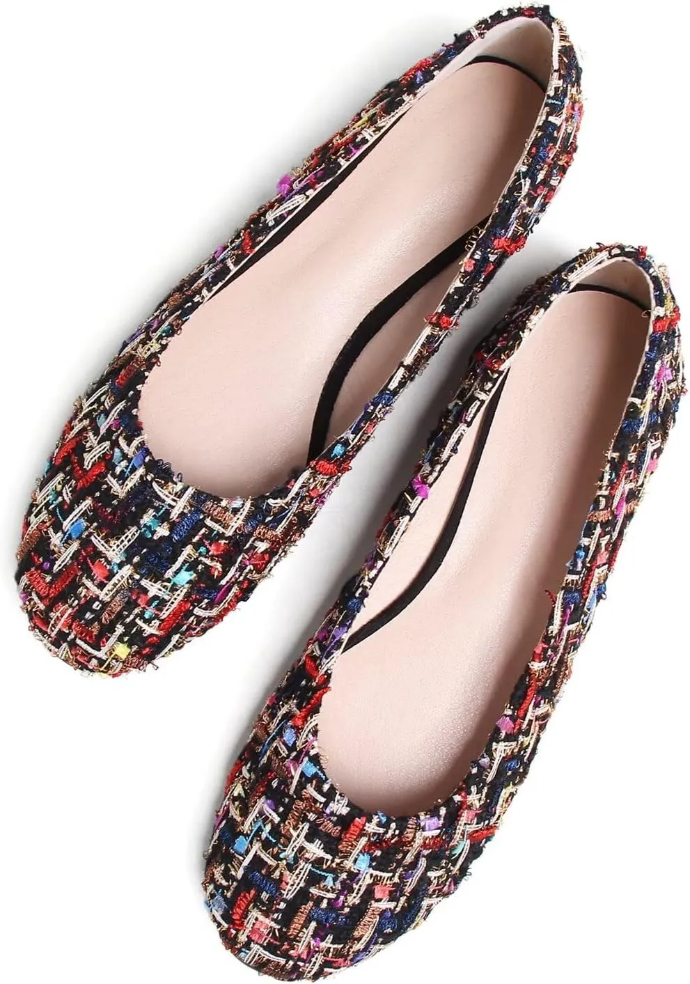 Hee grand Women Cute Slip-On Ballet Shoes Soft Solid Classic Round Toe Flats Comfort Lightweight Loafers Suede Dress Shoes