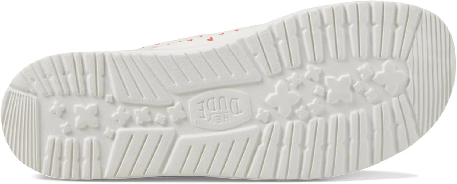 Hey Dude Wendy Hearts - Loafers for Women - Textile Upper - Flex and Fold Technology - Textile Lining