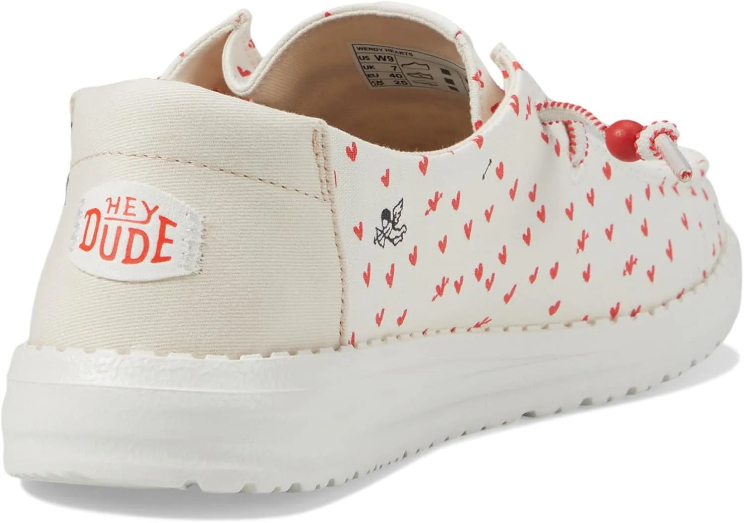 Hey Dude Wendy Hearts - Loafers for Women - Textile Upper - Flex and Fold Technology - Textile Lining