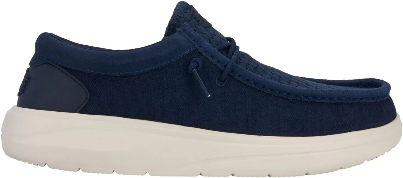 HEYDUDE Wally COMF Woven Navy Blazer/Multi Size 14, Men’s Shoes, Men's Slip-on Loafers, Comfortable & Light-Weight