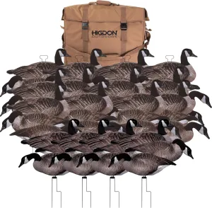 Higdon Outdoors Flats Canada Goose Motion Combo Pack | 48 Silhouette Decoys with Decoy Bag