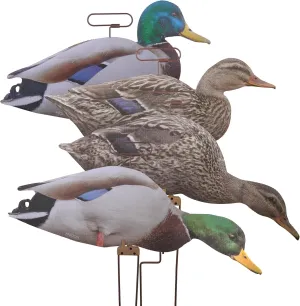 Higdon Outdoors Flats Mallard Motion Silhouette Waterfowl Decoy, 12-Pack