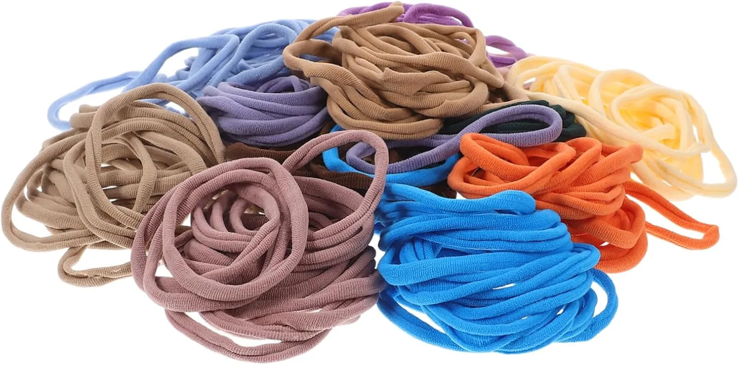 Homoyoyo Versatile Loom Refills 12pcs Elastic Hair Ties for Weaving DIY Ponytail Holders Craft Projects