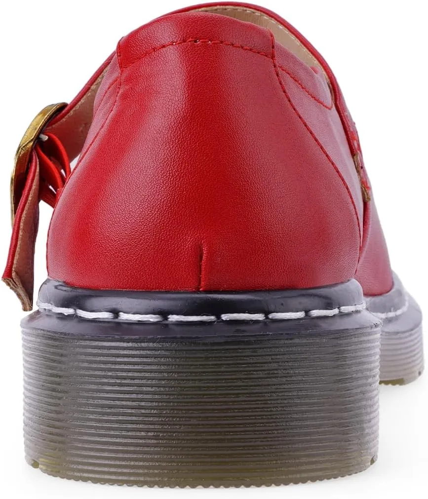 IMPREMEY Mary Janes Oxford Flats Shoes for Women Round Toe Platform Non-slip Comfortable Casual Cute Shoes