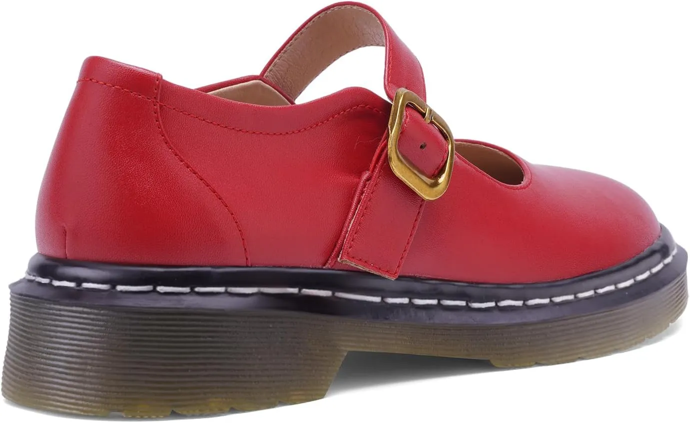 IMPREMEY Mary Janes Oxford Flats Shoes for Women Round Toe Platform Non-slip Comfortable Casual Cute Shoes