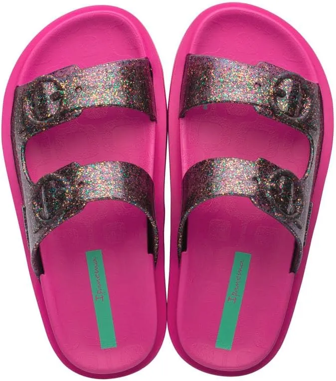 Ipanema Follow Print Kids Slides - Slides for Kids, Slip on Sandals for Kids, Youth Slides, Adjustable Girls Sandals, Jelly Shoes, Water Resistant, Easy to Clean