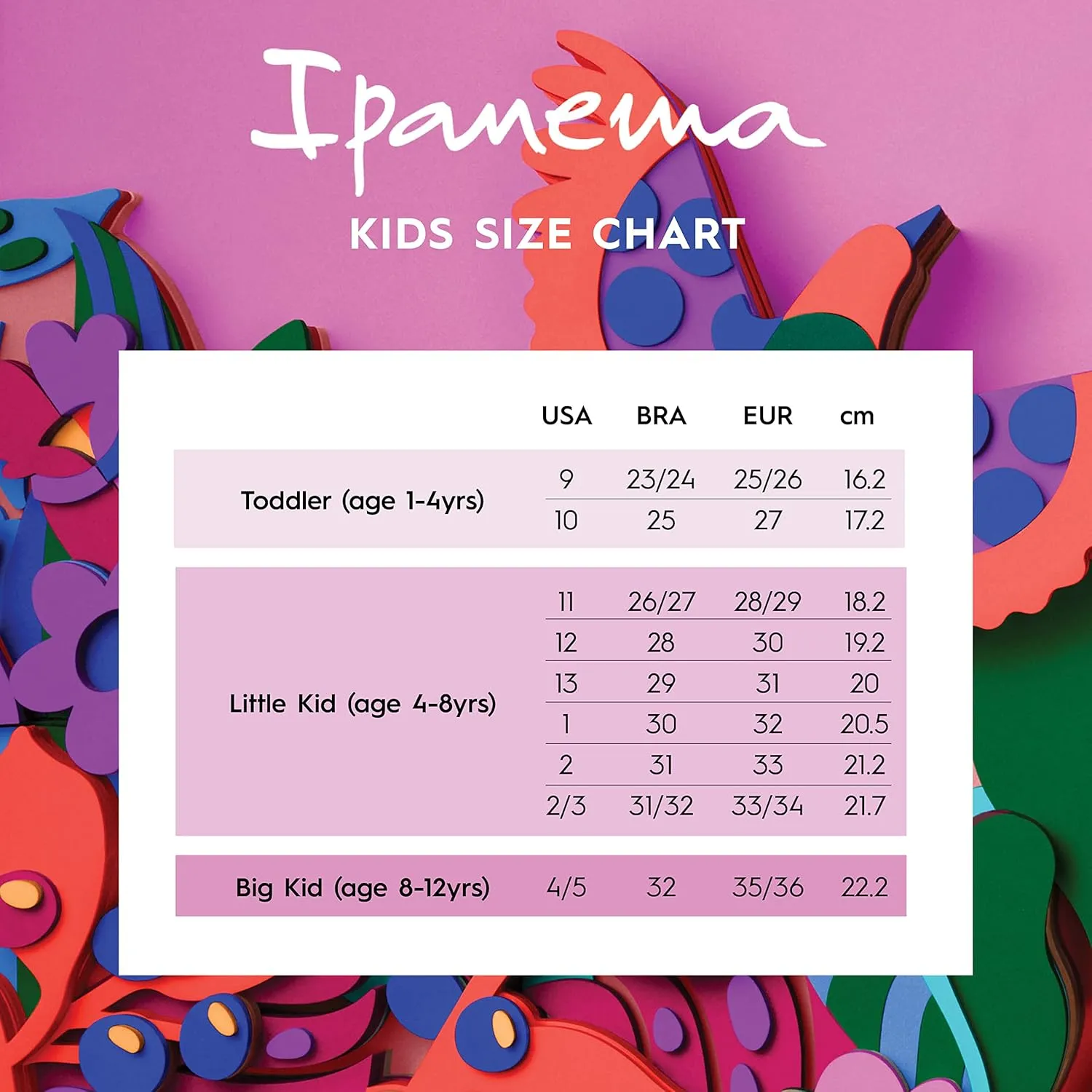 Ipanema Follow Print Kids Slides - Slides for Kids, Slip on Sandals for Kids, Youth Slides, Adjustable Girls Sandals, Jelly Shoes, Water Resistant, Easy to Clean