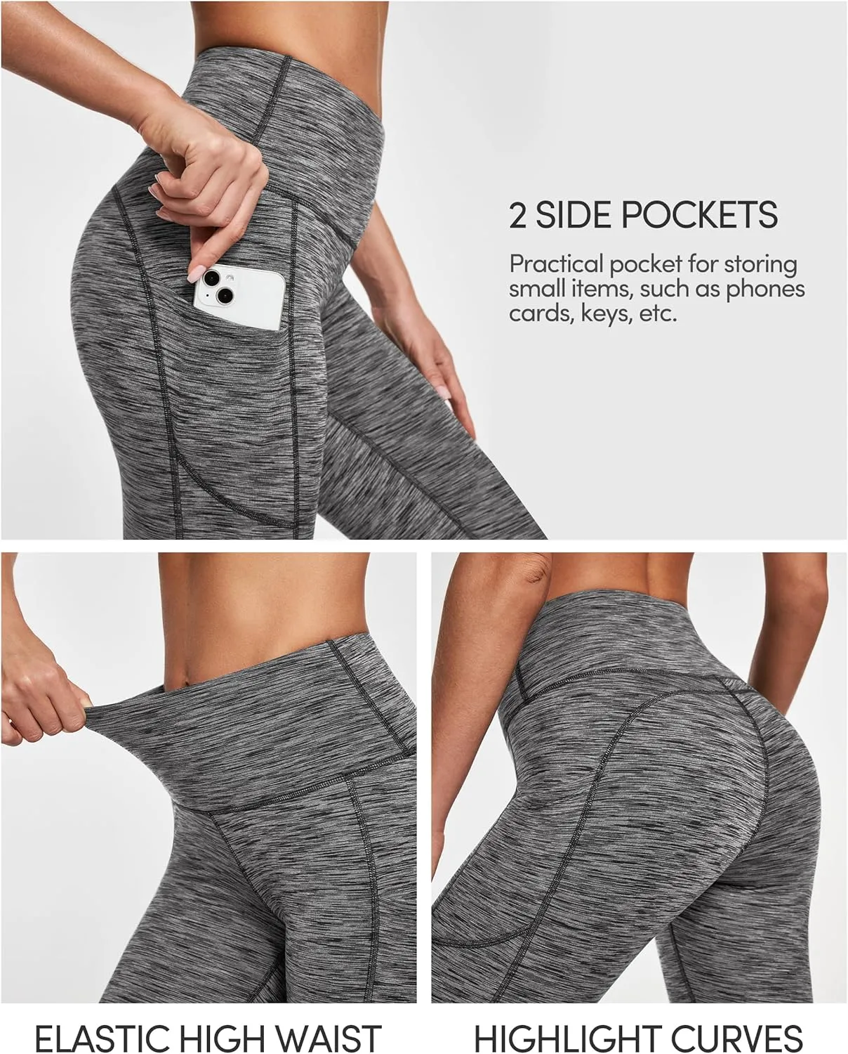 IUGA Fleece Lined Leggings with Pockets for Women Thermal Leggings for Women High Waisted Yoga Pants Winter Workout Leggings