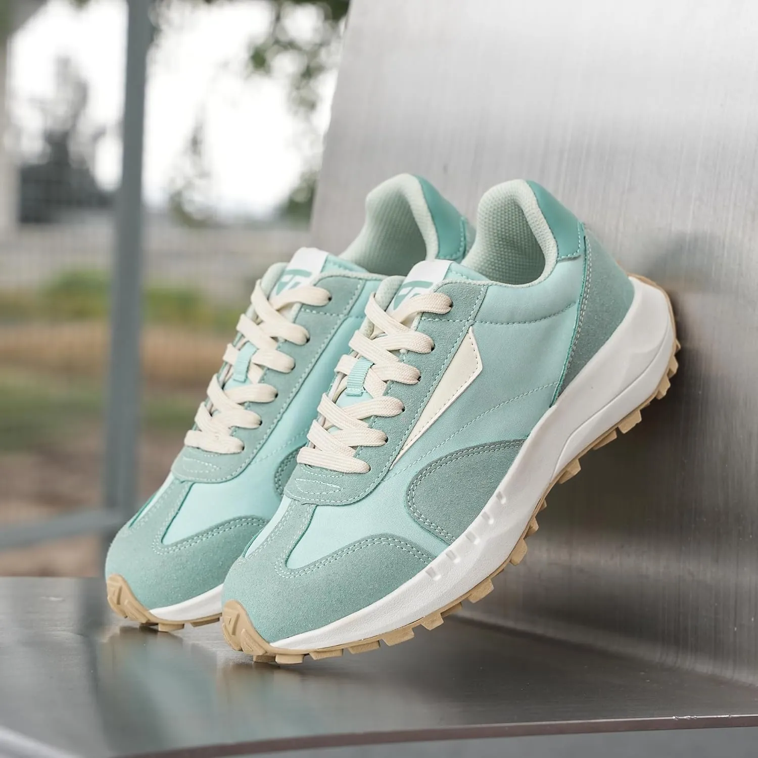 JABASIC Women Lace Up Fashion Sneakers Comfortable Vintage Walking Sports Shoes