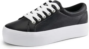JABASIC Women Platform Sneakers Breathable Casual Lace Up Fashion Walking Shoes