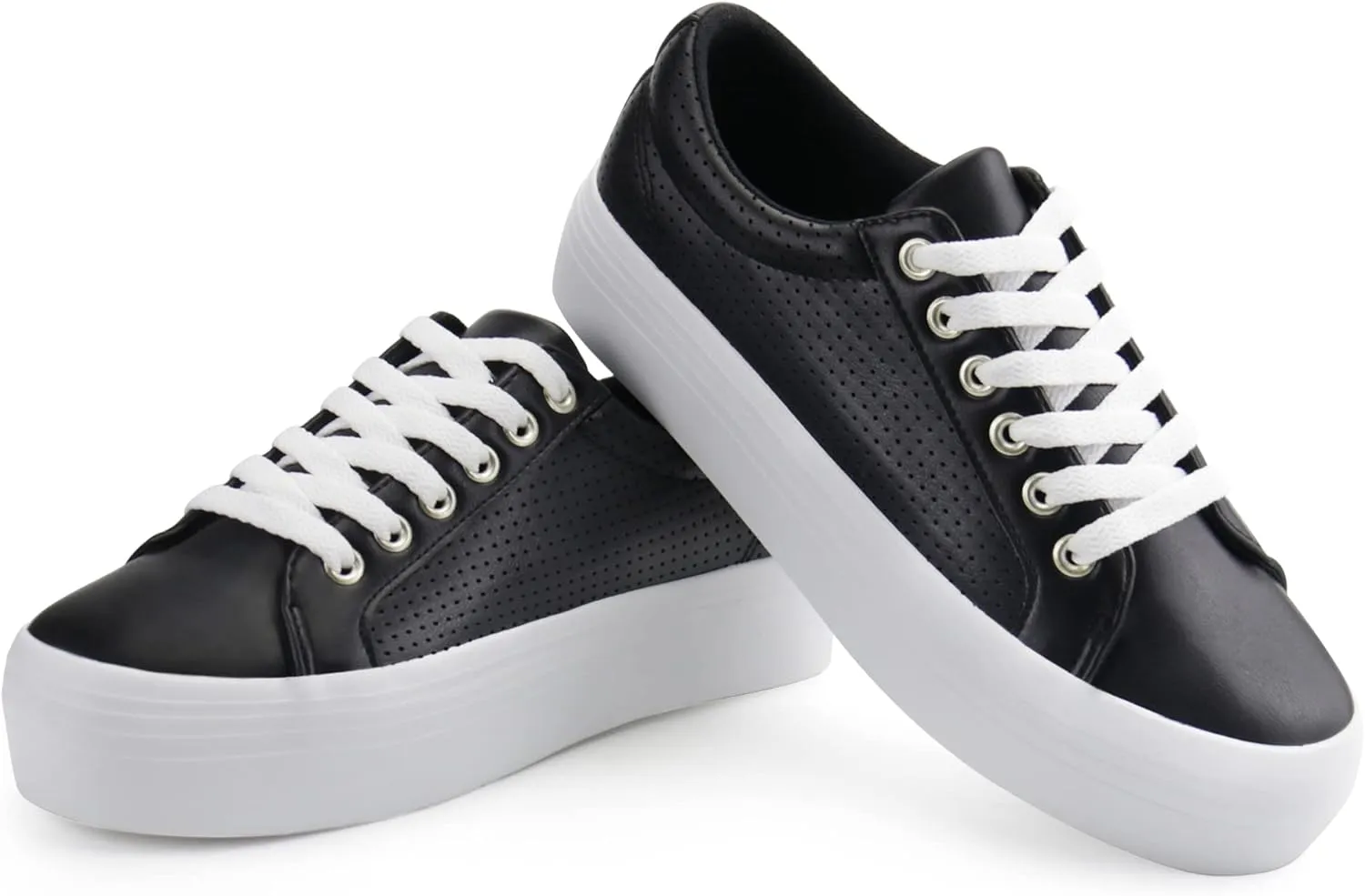 JABASIC Women Platform Sneakers Breathable Casual Lace Up Fashion Walking Shoes
