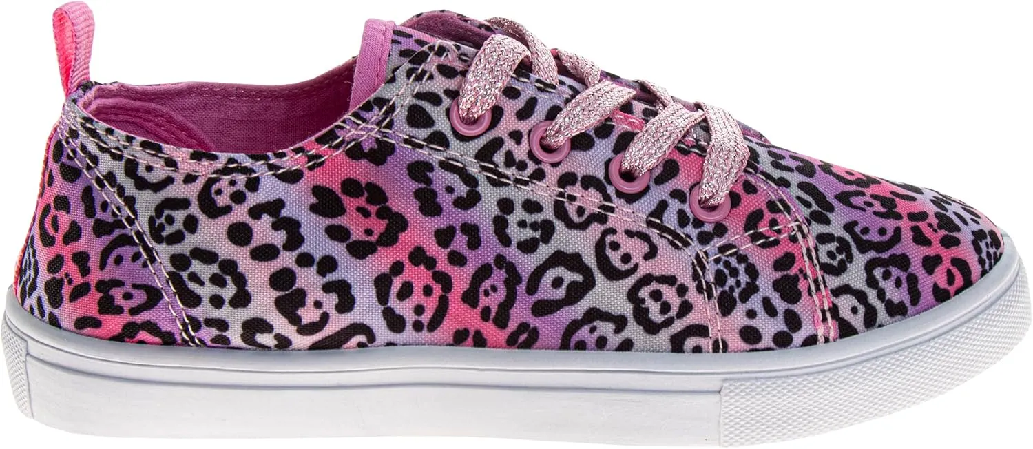 Josmo Girl's Canvas Low Top Sneaker Slip on Lace-up Tennis (Little Big Kid)