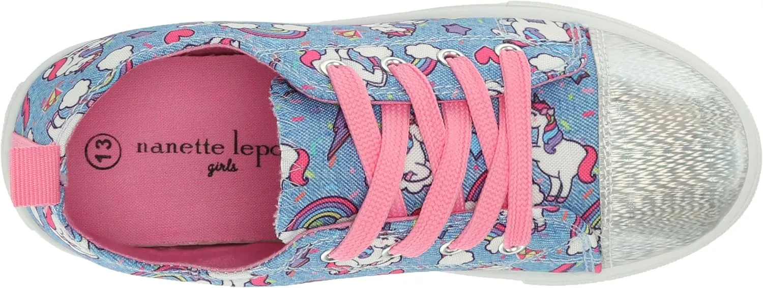 Josmo Girl's Canvas Low Top Sneaker Slip on Lace-up Tennis (Little Big Kid)