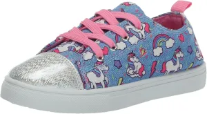 Josmo Girl's Canvas Low Top Sneaker Slip on Lace-up Tennis (Little Big Kid)