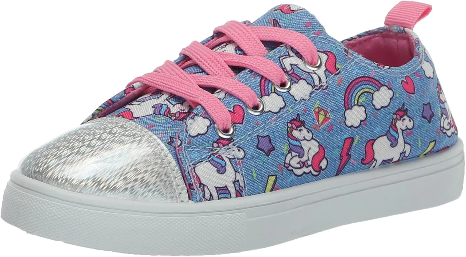 Josmo Girl's Canvas Low Top Sneaker Slip on Lace-up Tennis (Little Big Kid)