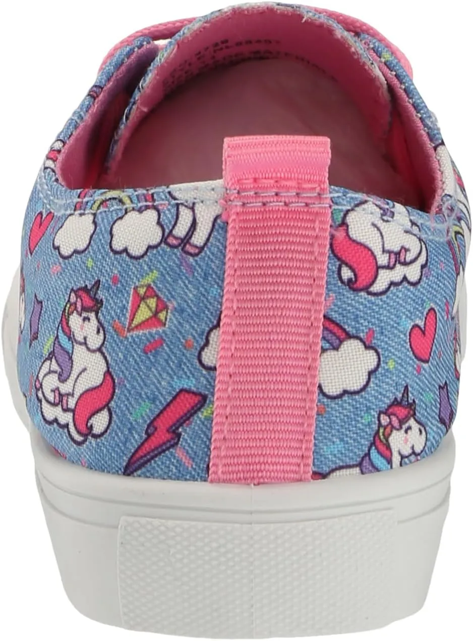 Josmo Girl's Canvas Low Top Sneaker Slip on Lace-up Tennis (Little Big Kid)
