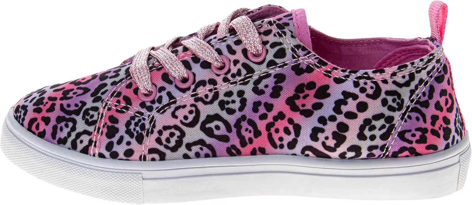 Josmo Girl's Canvas Low Top Sneaker Slip on Lace-up Tennis (Little Big Kid)