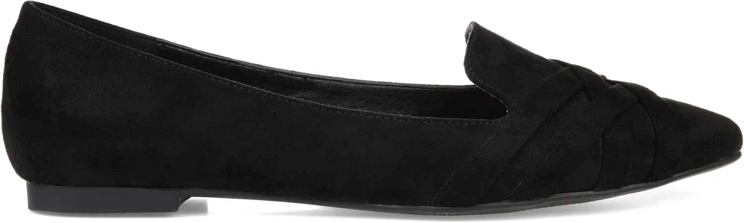 Journee Collection Womens Mindee Faux Suede Loafers Black 6.5 Medium (B,M)