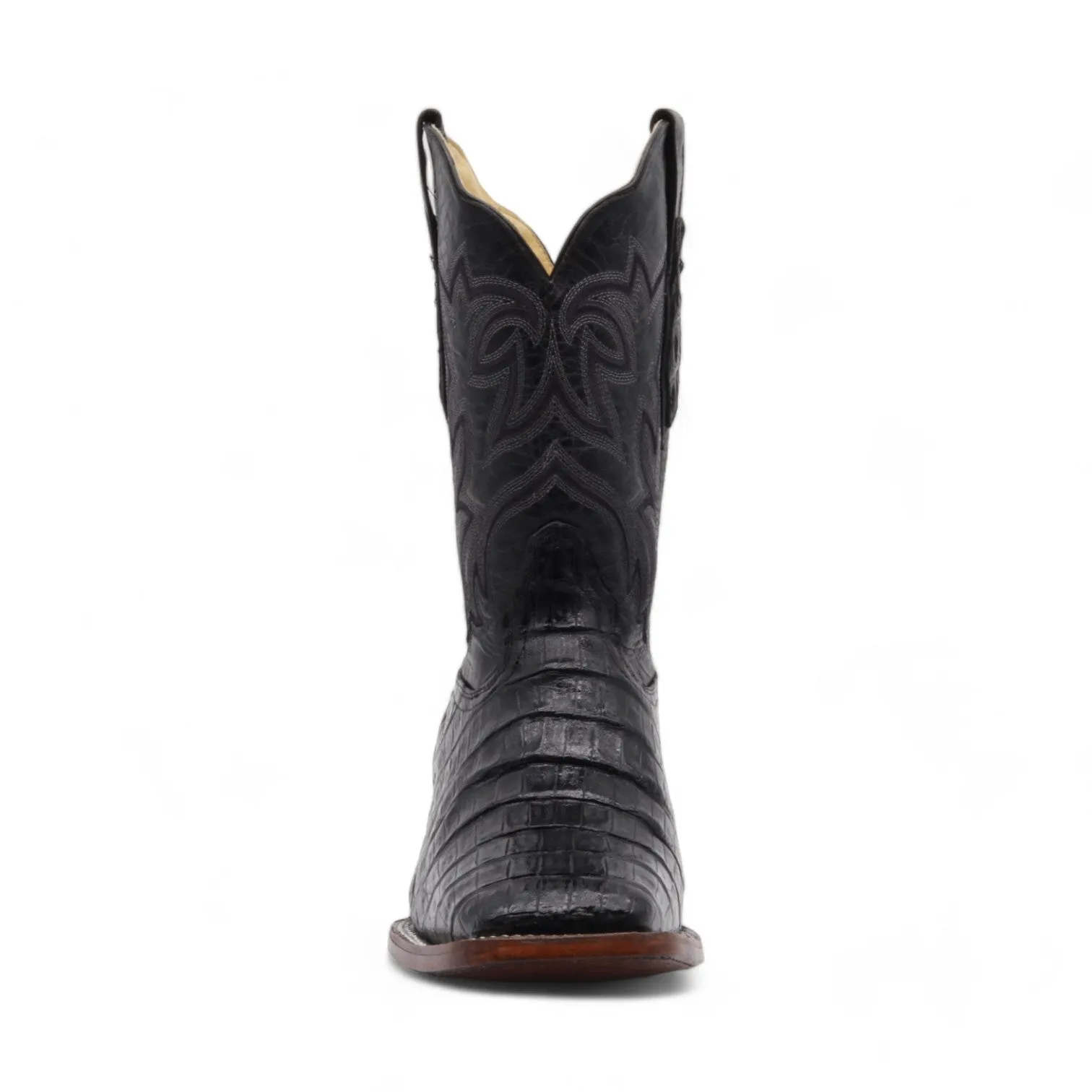 Keaton Men's Black Croc Belly Exotic Leather Boots