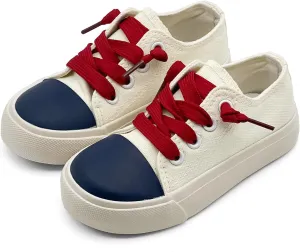 Kids Girls Boys Canvas Sneakers Slip on Walking Shoes Lightweight Tennis Running School Casual Classic Sneakers Little Big Kids