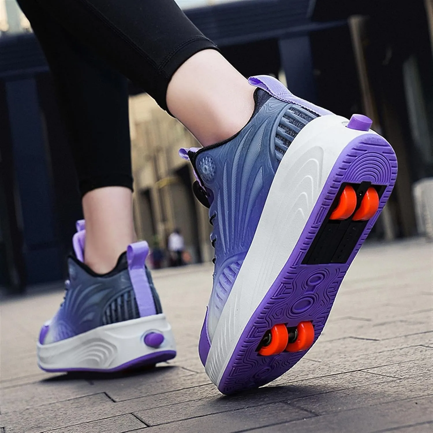 Kids Roller Skate Shoes with Detachable Wheels Fashion Sneakers for Boys & Girls, Outdoor Sports Shoes for Teens