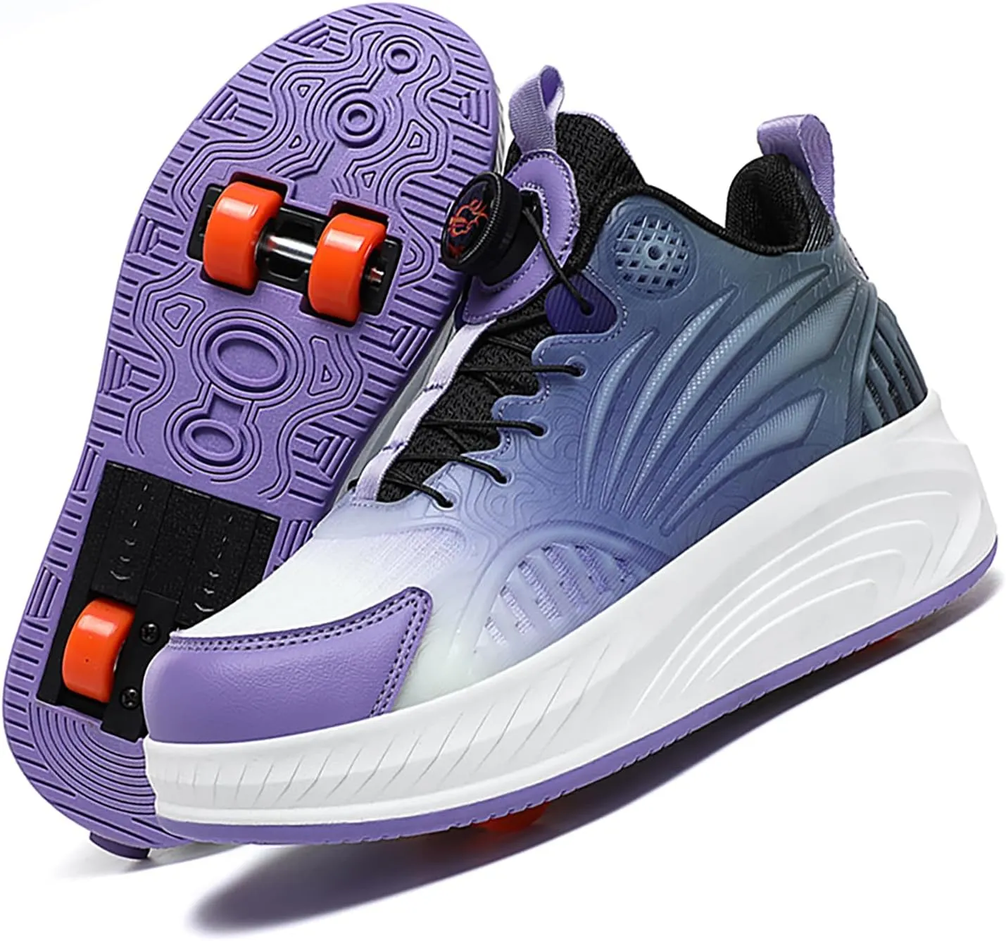 Kids Roller Skate Shoes with Detachable Wheels Fashion Sneakers for Boys & Girls, Outdoor Sports Shoes for Teens