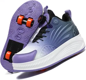 Kids Roller Skate Shoes with Detachable Wheels Fashion Sneakers for Boys & Girls, Outdoor Sports Shoes for Teens
