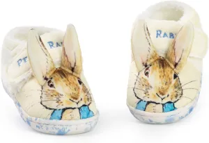 Kids Slippers | Childrens Rabbit Character Face Loafers with 3D Ears | Fur Lined Self Fastening House Shoes