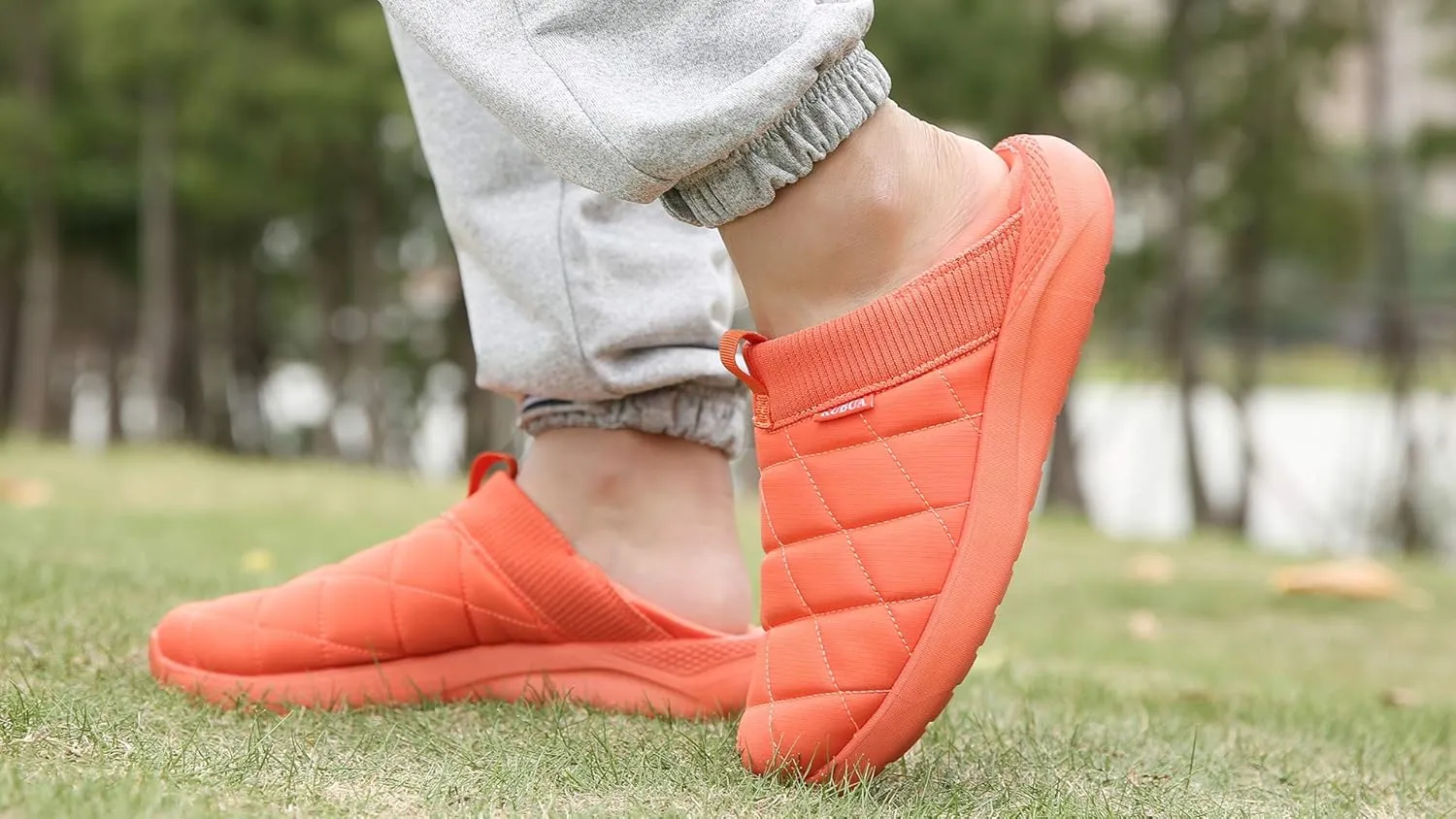 KUBUA Slippers for Men and Womens Indoor House Shoes Plush Slip on Outdoor Garden Loafers