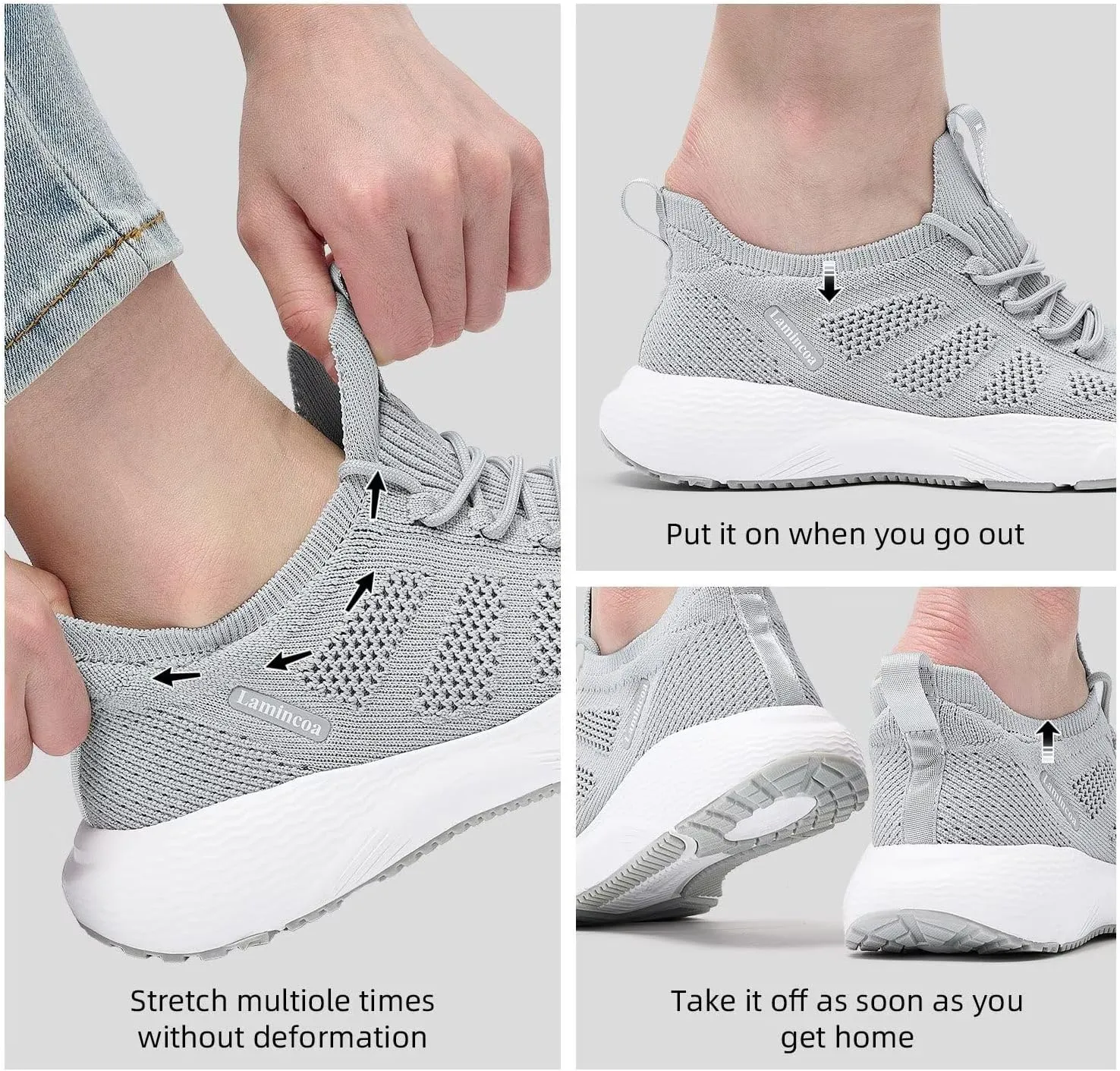 Lamincoa Women's Walking Running Sneakers Slip on Tennis Shoes Casual Athltic Gym Workout Sneakers