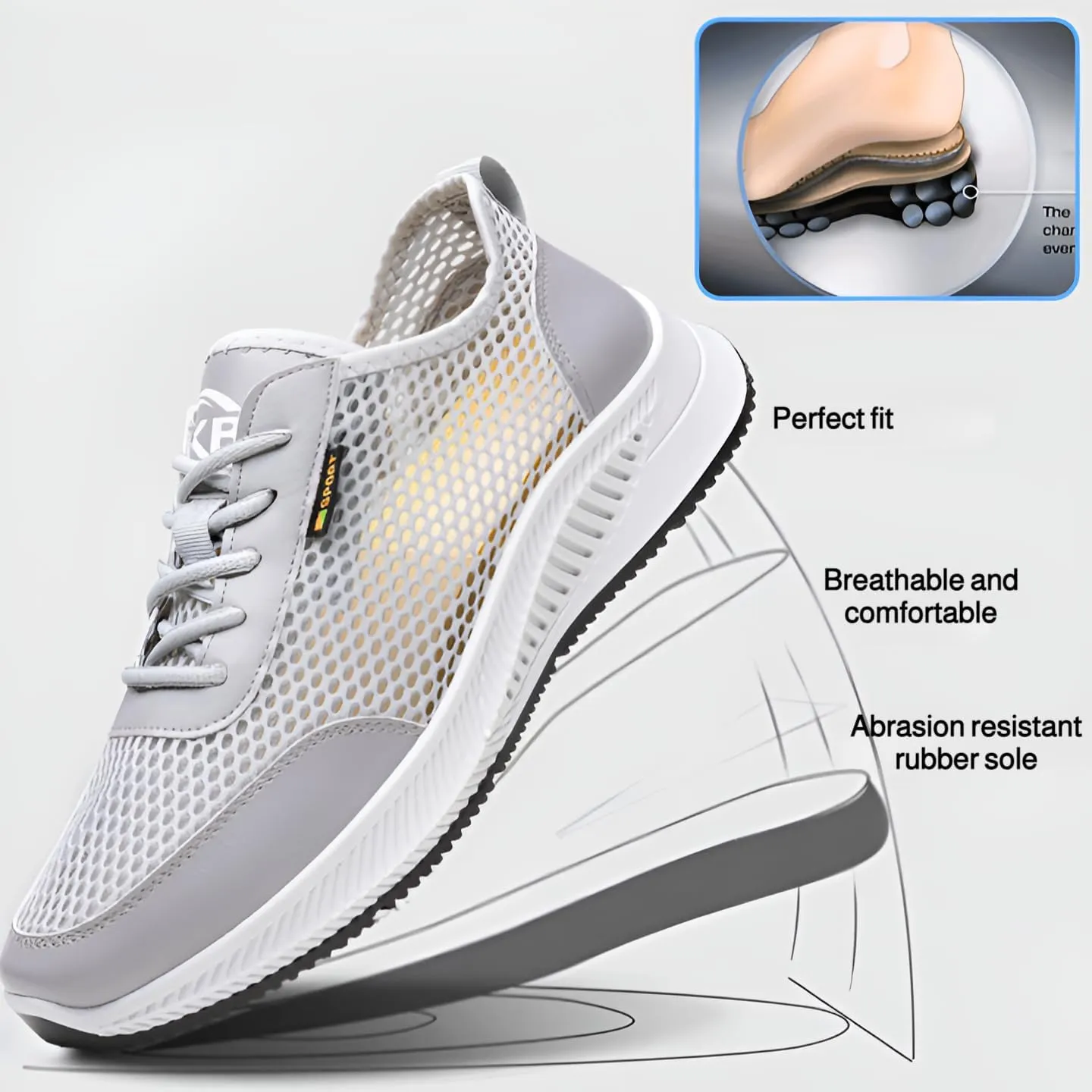 lilaBelle]Summer Men's Sports Shoes | Breathable Mesh Hollow Design | Soft and Comfortable Casual Sneakers for Everyday Use