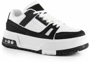 Liliana Women's Landa-2 Round Toe Classic Sneaker Printed Pattern with Thick Platform