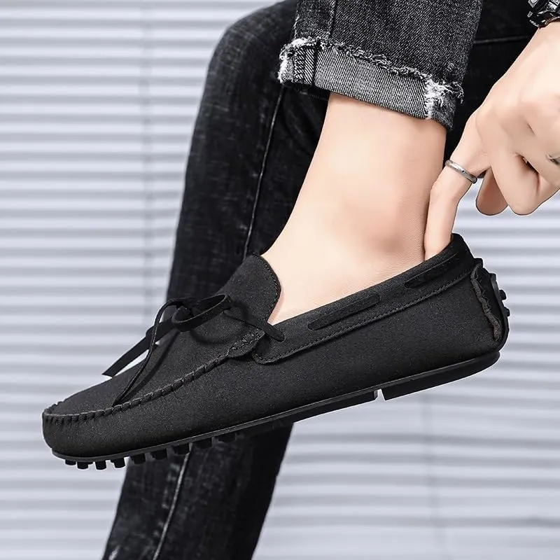 Loafers for Men Suede Vegan Leather Moccasins Driving Loafers Flexible Comfortable Anti-Slip Casual Slip On
