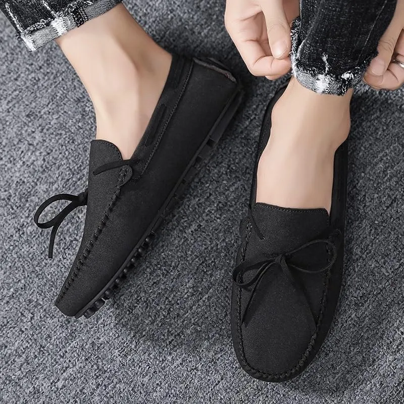 Loafers for Men Suede Vegan Leather Moccasins Driving Loafers Flexible Comfortable Anti-Slip Casual Slip On
