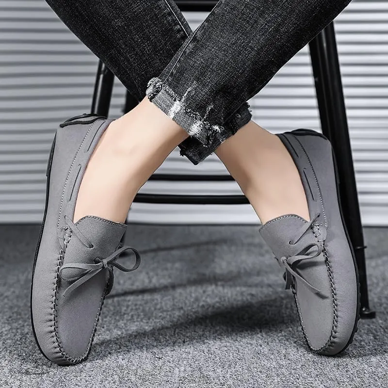 Loafers for Men Suede Vegan Leather Moccasins Driving Loafers Lightweight Anti-Slip Comfortable Walking Wedding Slip-on