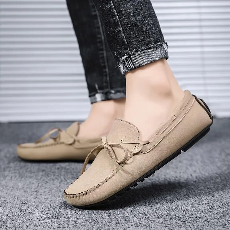 Loafers for Men Suede Vegan Leather Moccasins Driving Loafers Lightweight Anti-Slip Comfortable Walking Wedding Slip-on