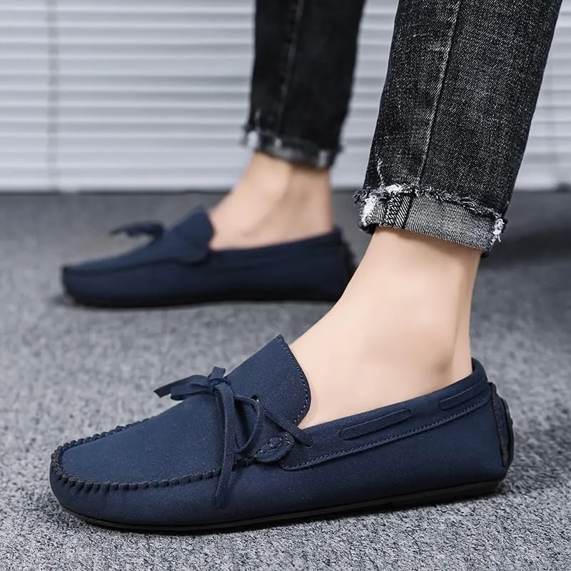 Loafers for Men Suede Vegan Leather Moccasins Driving Loafers Lightweight Anti-Slip Comfortable Walking Wedding Slip-on
