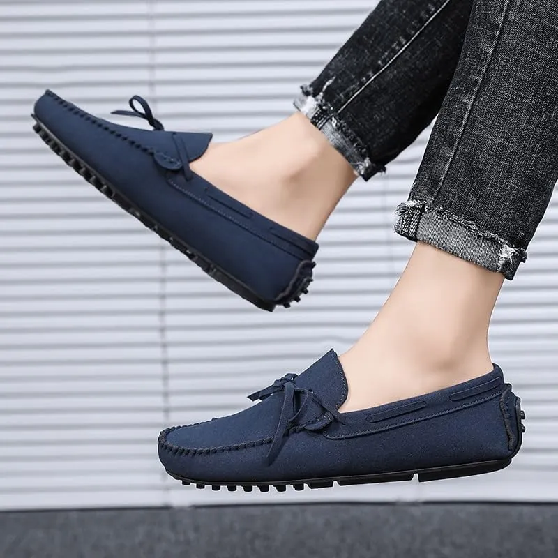 Loafers for Men Suede Vegan Leather Moccasins Driving Loafers Lightweight Anti-Slip Comfortable Walking Wedding Slip-on