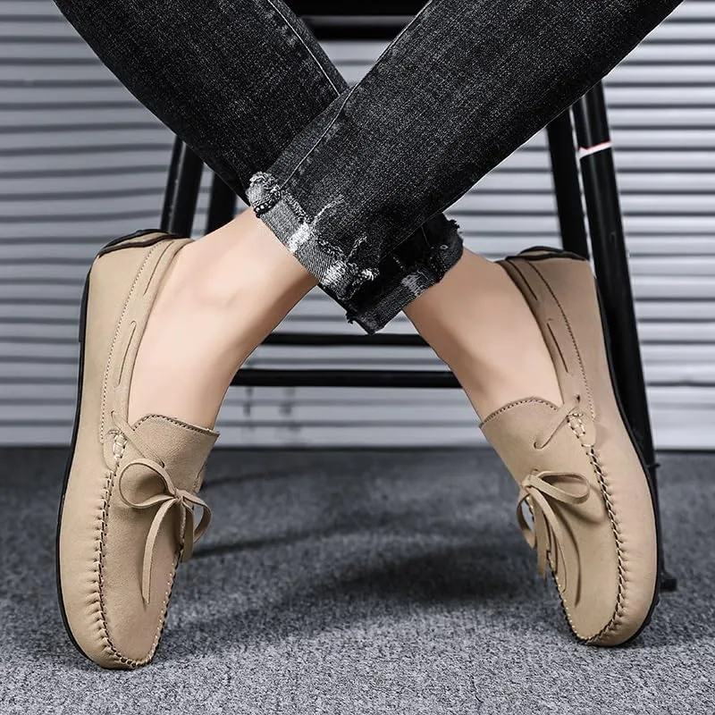 Loafers for Men Suede Vegan Leather Moccasins Driving Loafers Lightweight Anti-Slip Comfortable Walking Wedding Slip-on
