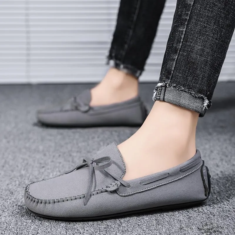 Loafers for Men Suede Vegan Leather Moccasins Driving Loafers Lightweight Anti-Slip Comfortable Walking Wedding Slip-on
