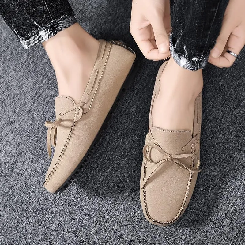 Loafers for Men Suede Vegan Leather Moccasins Driving Loafers Lightweight Anti-Slip Comfortable Walking Wedding Slip-on