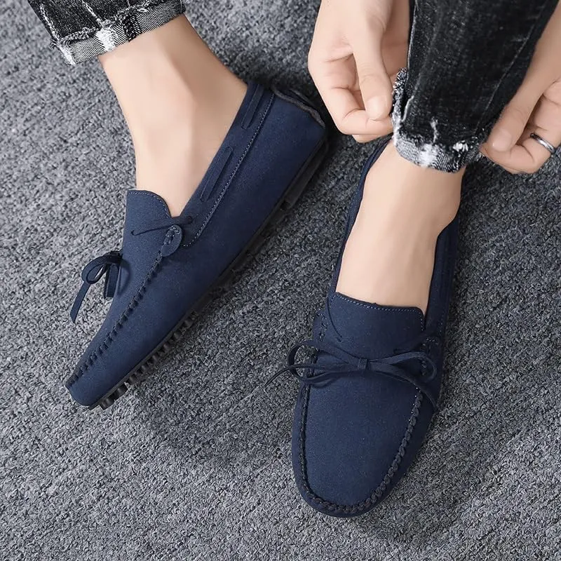Loafers for Men Suede Vegan Leather Moccasins Driving Loafers Lightweight Anti-Slip Comfortable Walking Wedding Slip-on
