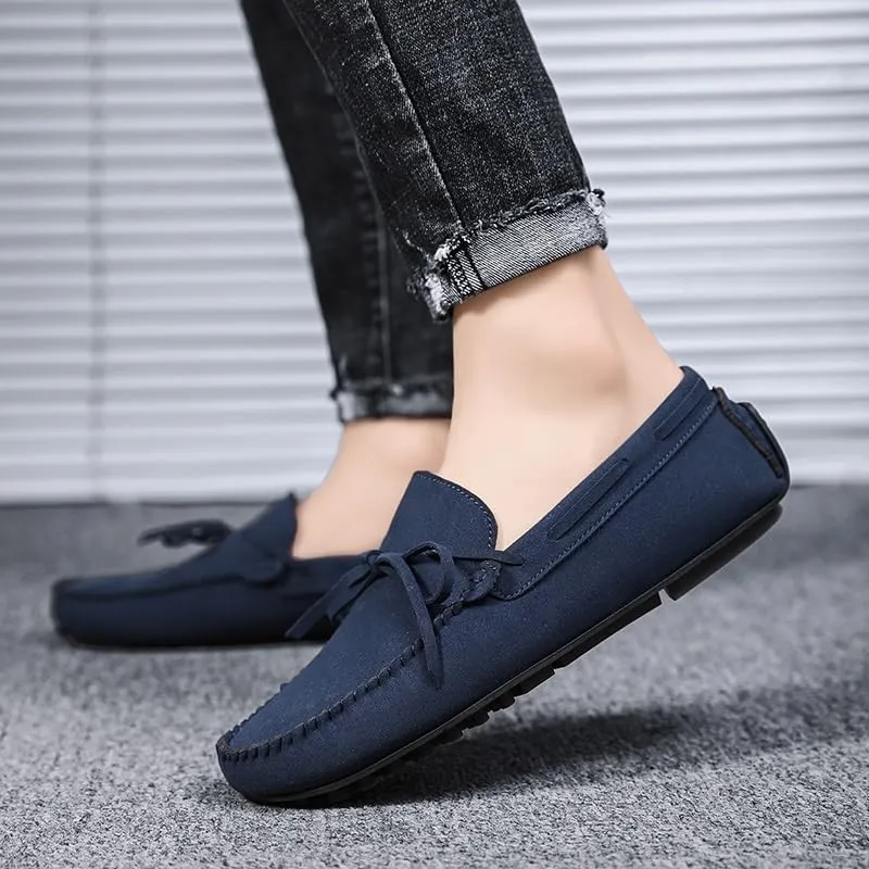 Loafers for Men Suede Vegan Leather Moccasins Driving Loafers Lightweight Anti-Slip Comfortable Walking Wedding Slip-on