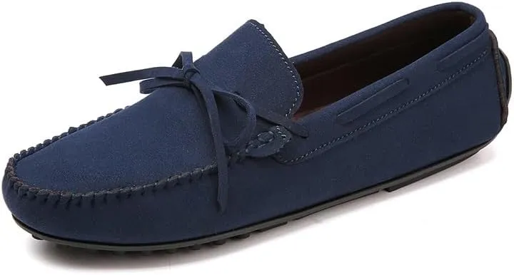Loafers for Men Suede Vegan Leather Moccasins Driving Loafers Lightweight Anti-Slip Comfortable Walking Wedding Slip-on