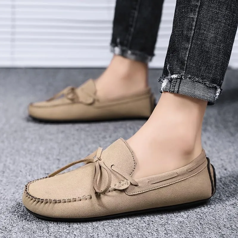 Loafers for Men Suede Vegan Leather Moccasins Driving Loafers Lightweight Anti-Slip Comfortable Walking Wedding Slip-on
