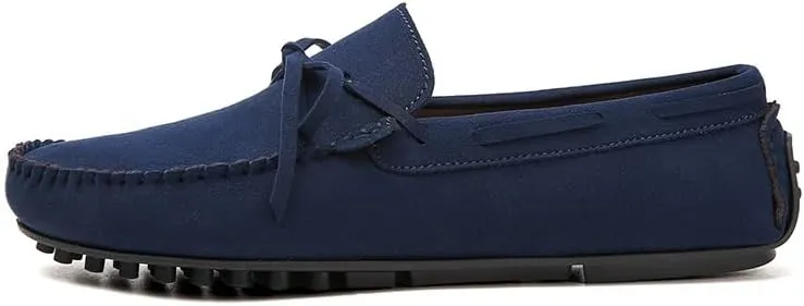 Loafers for Men Suede Vegan Leather Moccasins Driving Loafers Lightweight Anti-Slip Comfortable Walking Wedding Slip-on