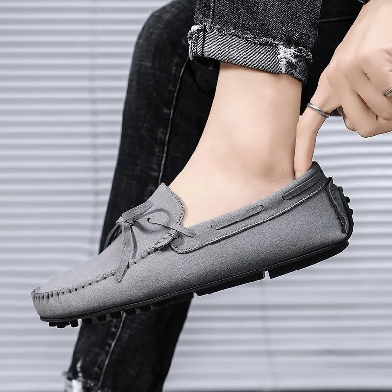 Loafers for Men Suede Vegan Leather Moccasins Driving Loafers Lightweight Anti-Slip Comfortable Walking Wedding Slip-on