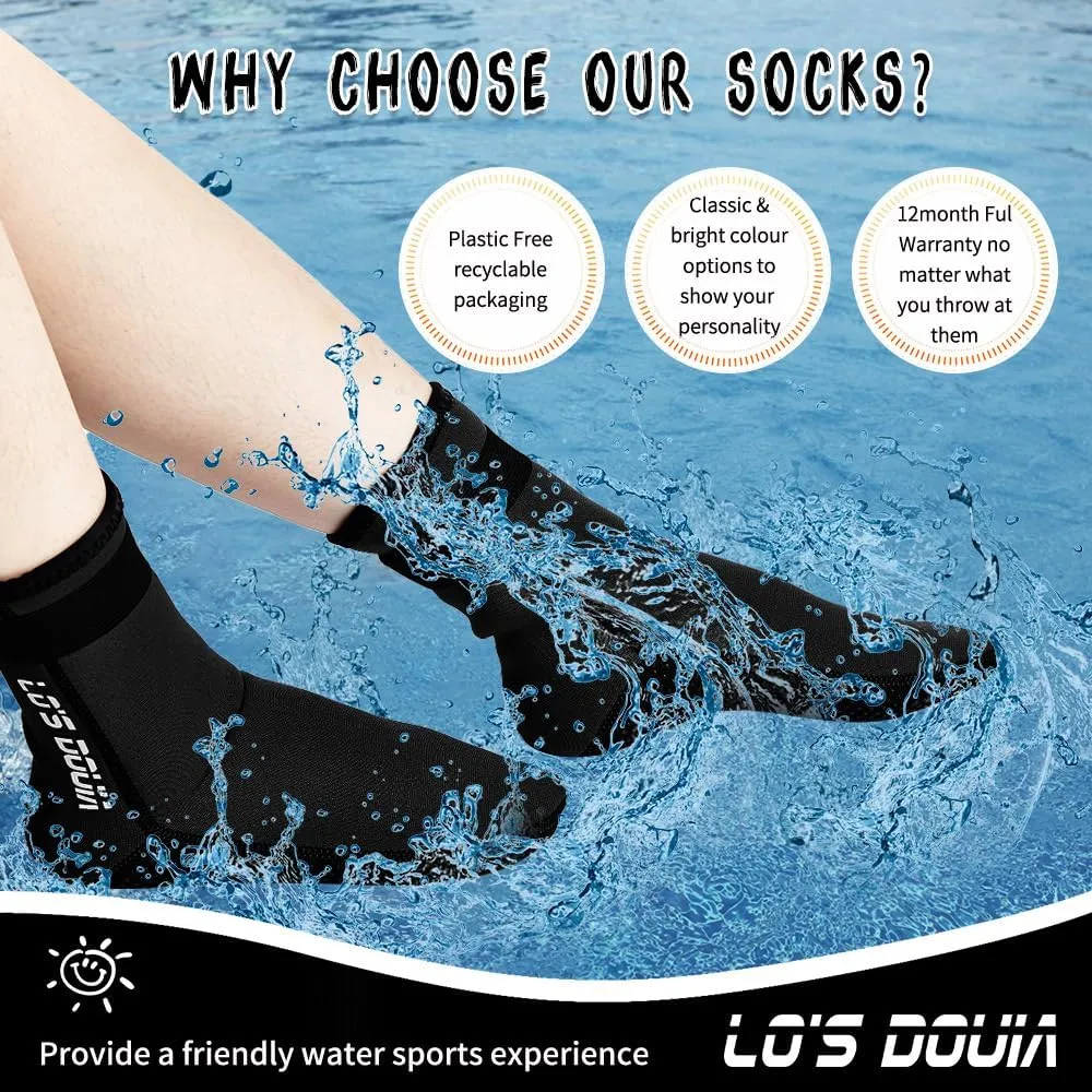 Lo's Douia Neoprene Water Socks 3mm, Sand Proof Beach Volleyball Socks Diving Boots for Outdoor Water Sports